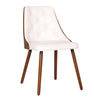 Broadway | Mid Century Wooden Black & White PU Leather Dining Chairs | Set Of 2
