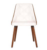 Broadway | Mid Century Wooden Black & White PU Leather Dining Chairs | Set Of 2