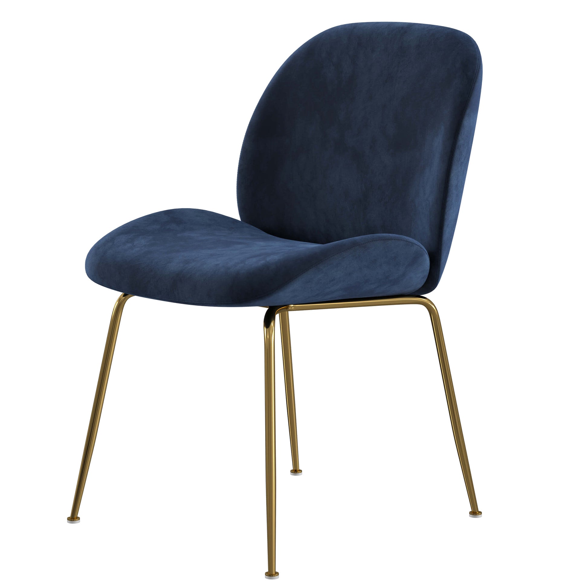 Brookfield Version 1 | Modern Metal Velvet Dining Chairs | Set Of 2 | Blue