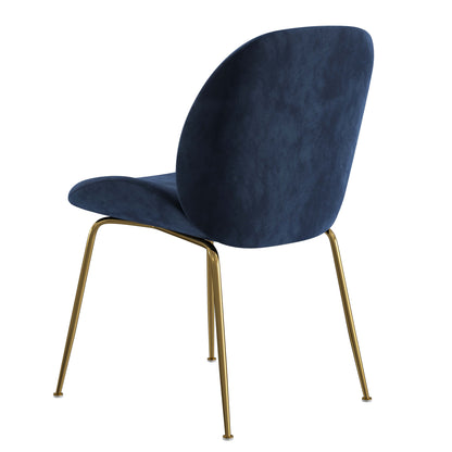 Brookfield Version 1 | Modern Metal Velvet Dining Chairs | Set Of 2 | Blue