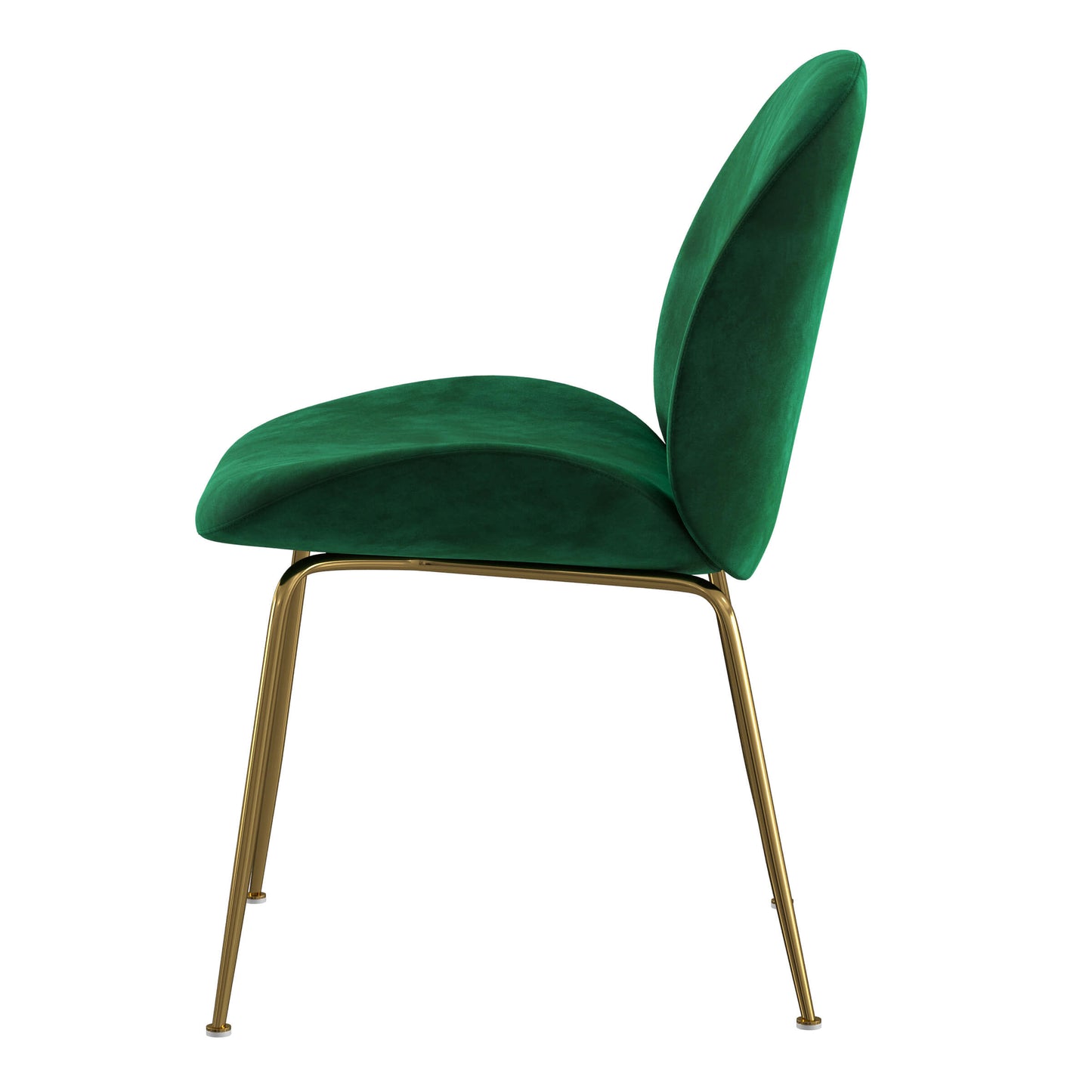 Brookfield Version 1 | Modern Metal Velvet Dining Chairs | Set Of 2 | Green