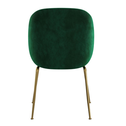 Brookfield Version 1 | Modern Metal Velvet Dining Chairs | Set Of 2 | Green