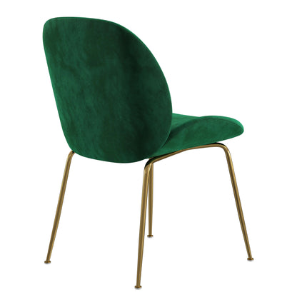 Brookfield Version 1 | Modern Metal Velvet Dining Chairs | Set Of 2 | Green