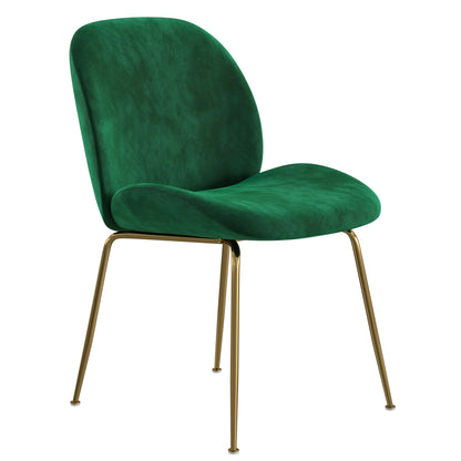 Brookfield Version 1 | Modern Metal Velvet Dining Chairs | Set Of 2 | Green