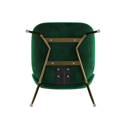 Brookfield Version 1 | Modern Metal Velvet Dining Chairs | Set Of 2 | Green