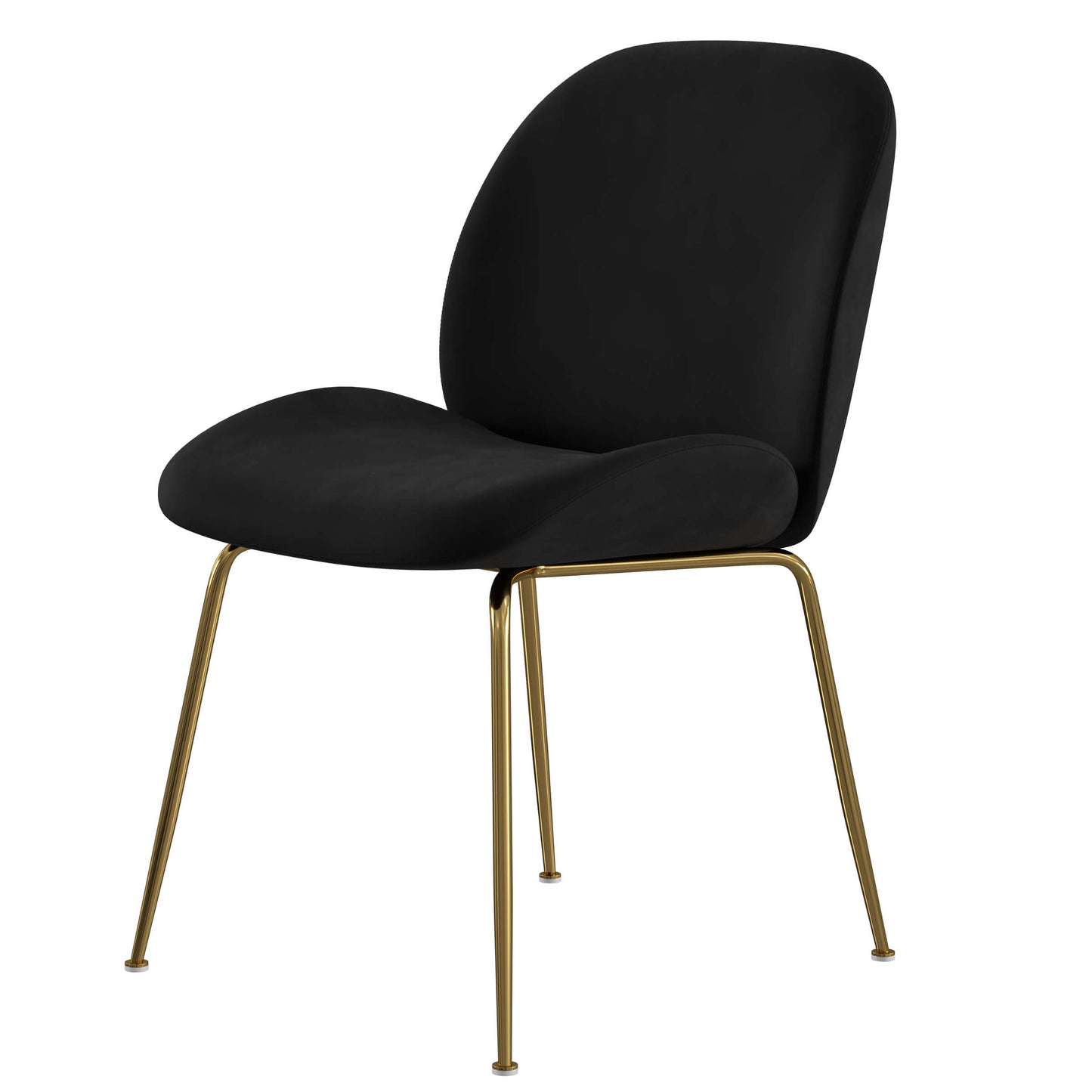 Brookfield Version 1 | Modern Metal Velvet Dining Chairs | Set Of 2 | Black