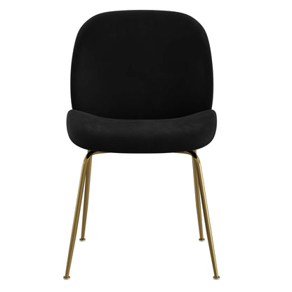 Brookfield Version 1 | Modern Metal Velvet Dining Chairs | Set Of 2 | Black