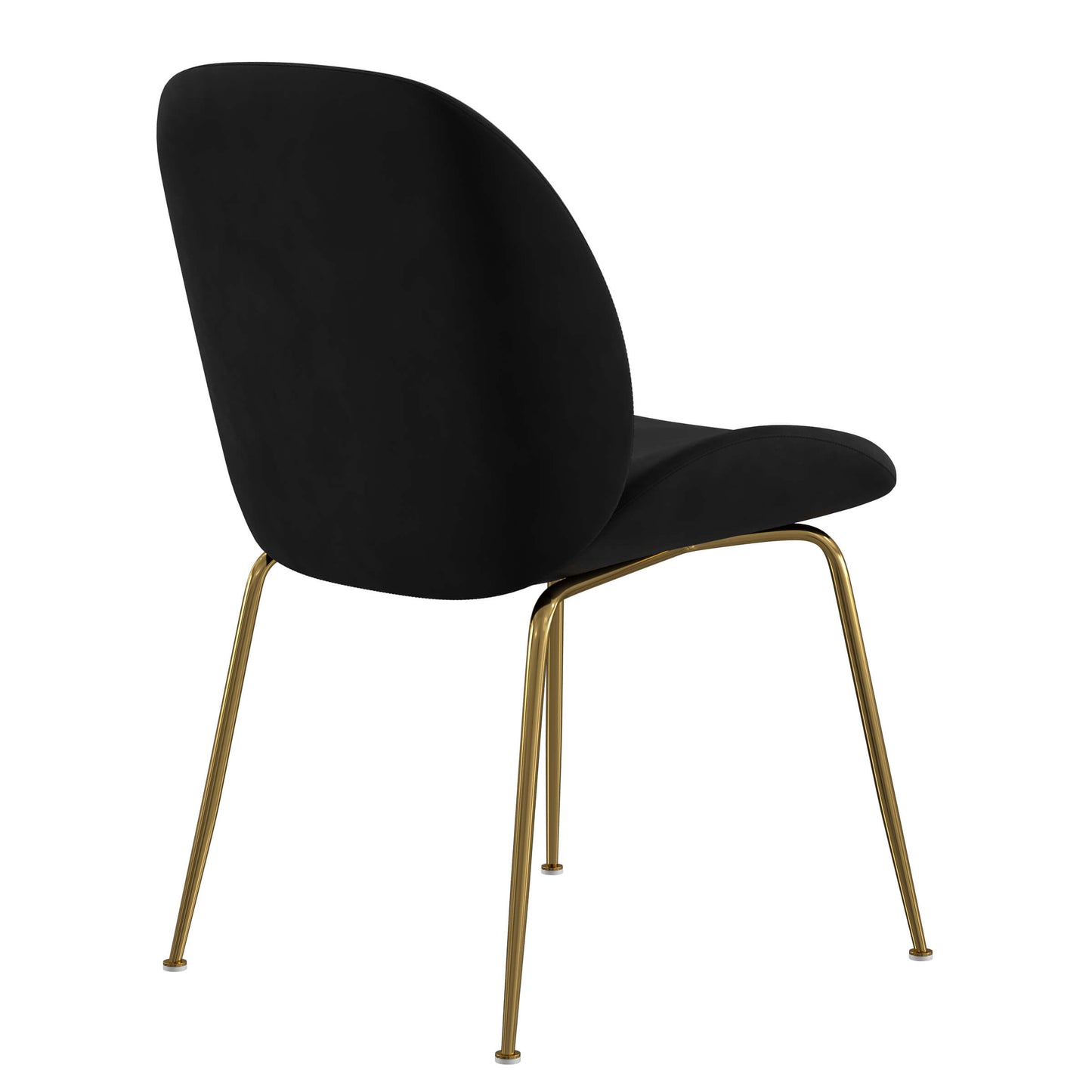 Brookfield Version 1 | Modern Metal Velvet Dining Chairs | Set Of 2 | Black