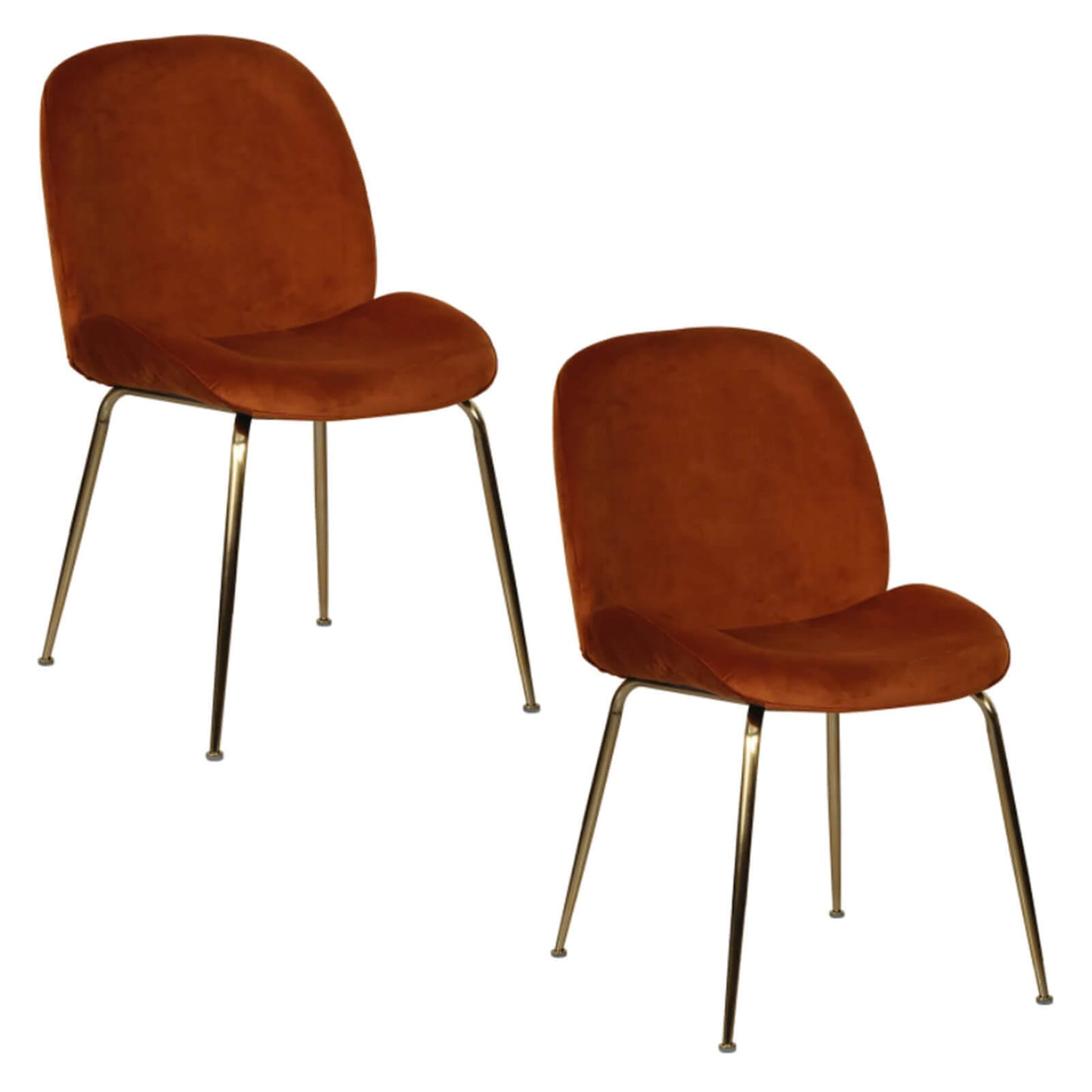 Brookfield Version 1 | Modern Metal Velvet Dining Chairs | Set Of 2 | Blush