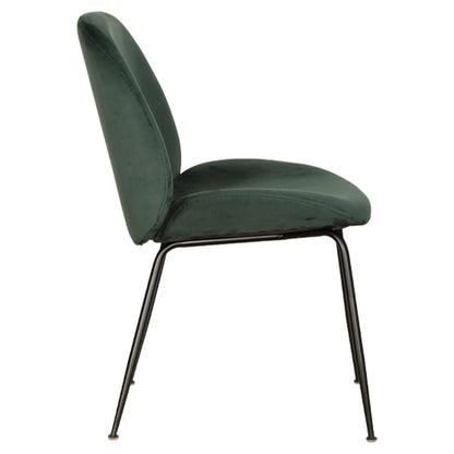 Brookfield Version 2 | Modern Metal Velvet Dining Chairs | Set Of 2 | Green