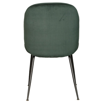 Brookfield Version 2 | Modern Metal Velvet Dining Chairs | Set Of 2 | Green