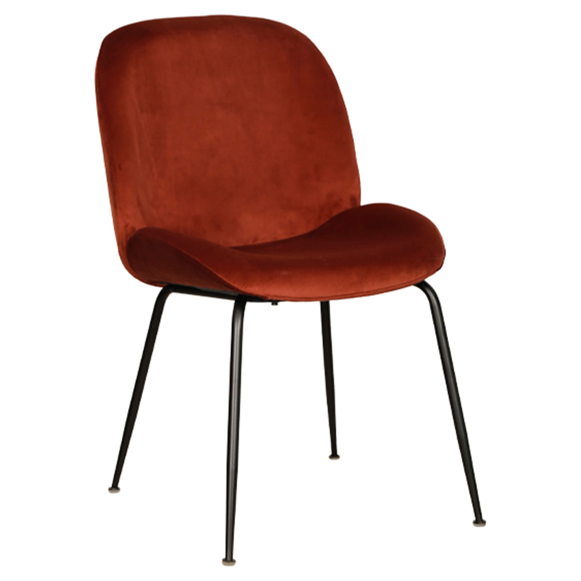 Brookfield Version 2 | Modern Metal Velvet Dining Chairs | Set Of 2 | Rust