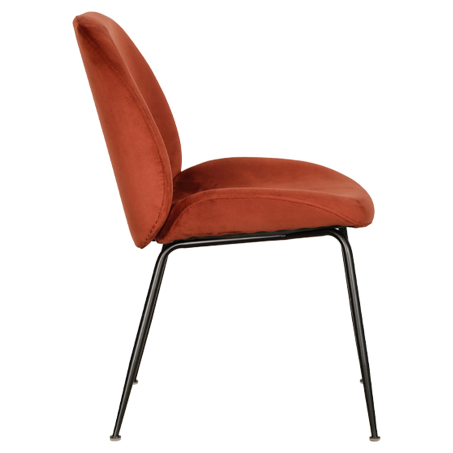 Brookfield Version 2 | Modern Metal Velvet Dining Chairs | Set Of 2 | Rust