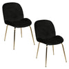 Brookfield Version 1 | Modern Metal Velvet Dining Chairs | Set Of 2
