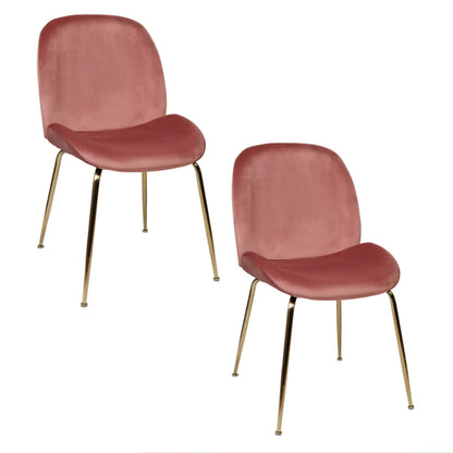 Brookfield Version 1 | Modern Metal Velvet Dining Chairs | Set Of 2