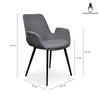 Collins | Dark Grey Velvet, Black Fabric, Contemporary Dining Chair | Set Of 2