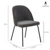 Calwell | Dark Grey Fabric Modern Dining Chair