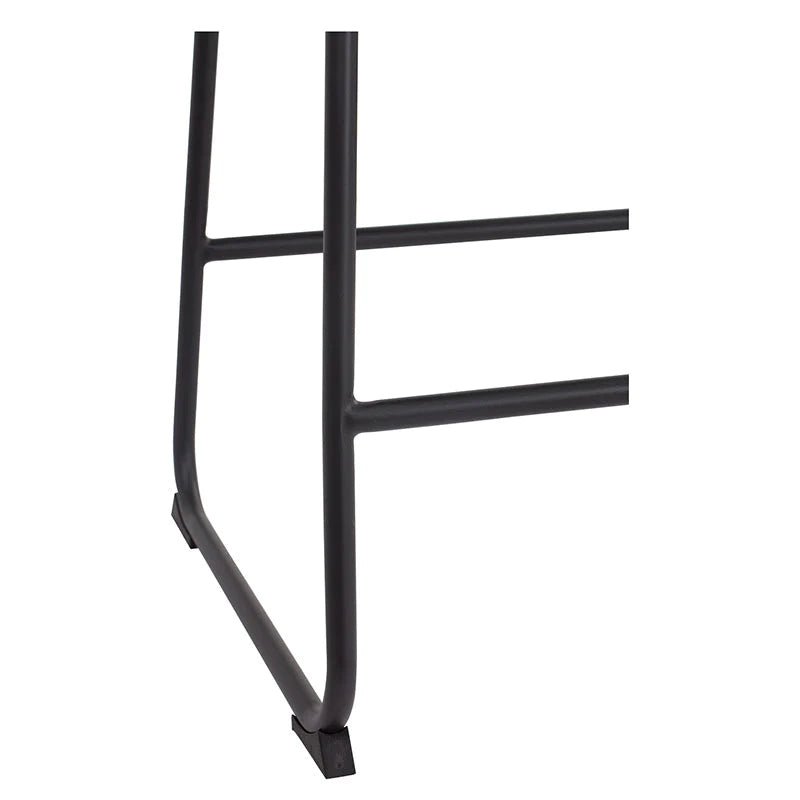Canfield | Modern Metal Brown PU Leather Bar Stool With Arms | Brown