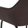 Canfield | Modern Metal Brown PU Leather Bar Stool With Arms