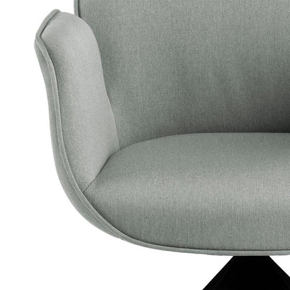 Cara | Grey, Fabric Contemporary Wooden Dining Chair with Arms