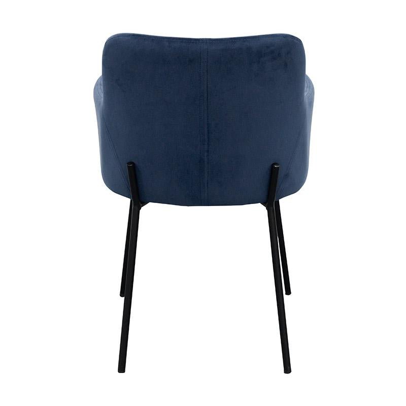 Carine | Grey Contemporary, Blue Velvet Dining Chairs | Set Of 2 | Grey