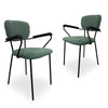 Carlin | Jade Upholstered Mid Century Dining Chairs with Arms | Set Of 2