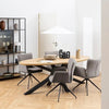 Charlton | Light Grey Upholstered Metal Modern Dining Chair With Arms