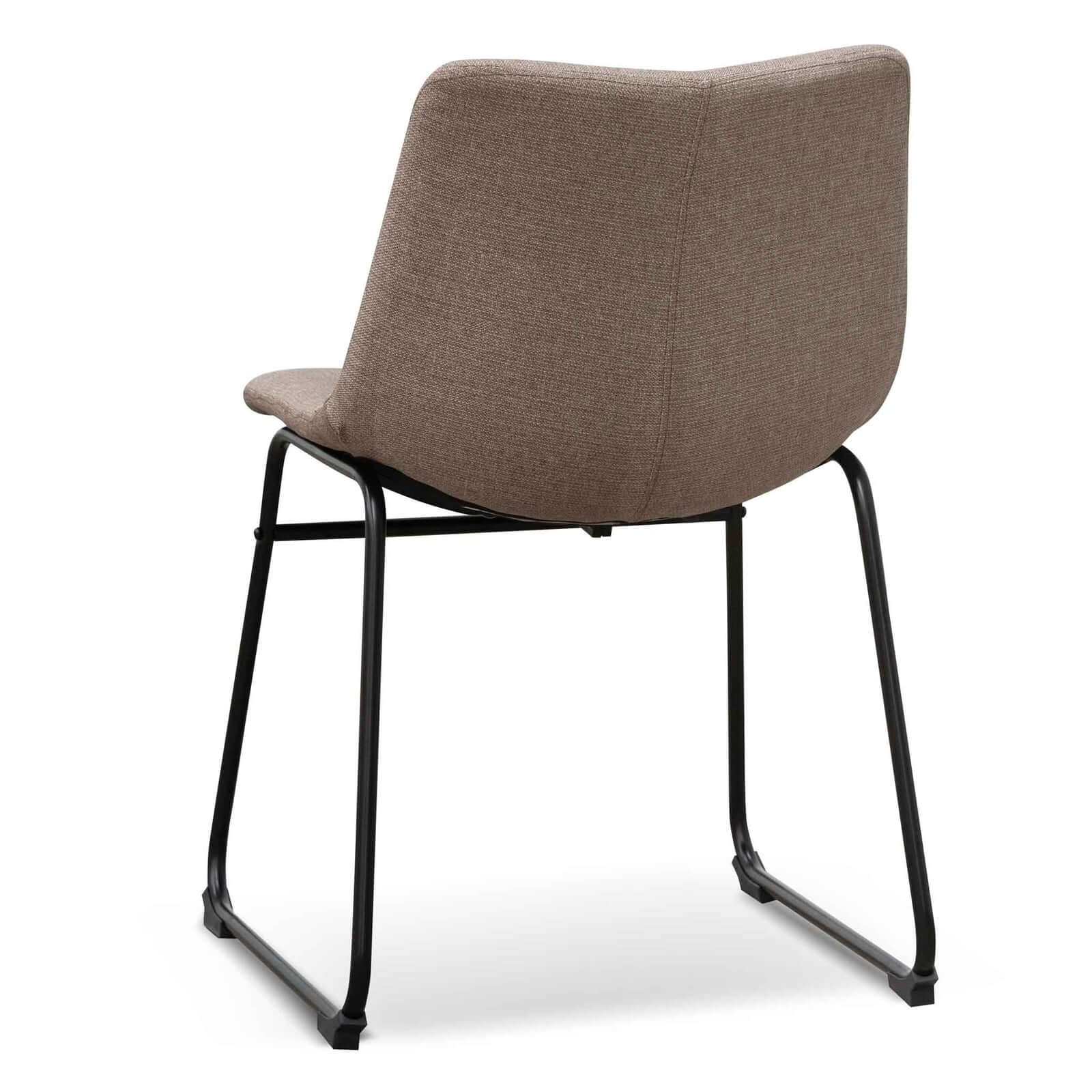 Chatfield | Black Upholstered Fabric Modern Dining Chairs | Set Of 2 | Brown Grey