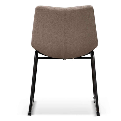 Chatfield | Black Upholstered Fabric Modern Dining Chairs | Set Of 2 | Brown Grey