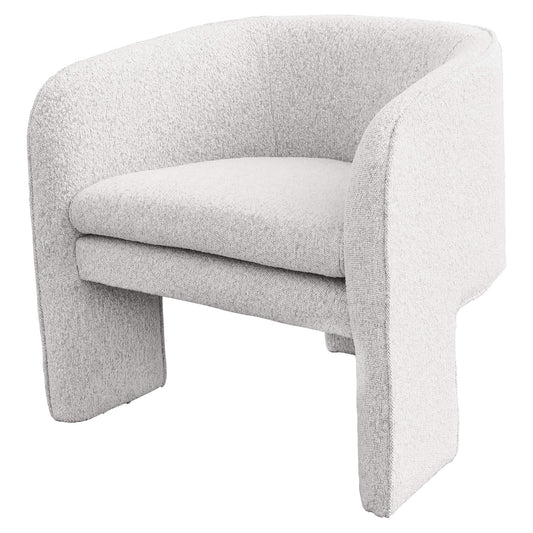 Chervil | Modern Natural Sage Boucle Fabric Velvet Dining Chairs With Arms | Natural