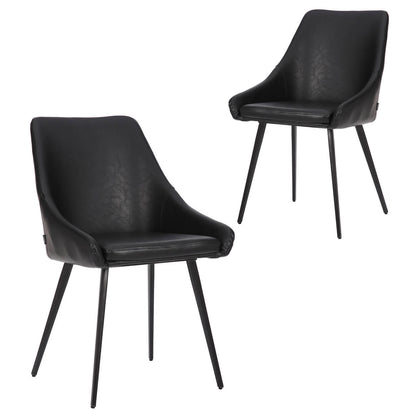 Chesterton | Modern PU Leather Dining Chairs | Set Of 2 | Black