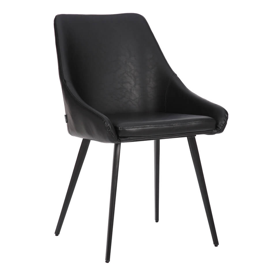 Chesterton | Modern PU Leather Dining Chairs | Set Of 2 | Black