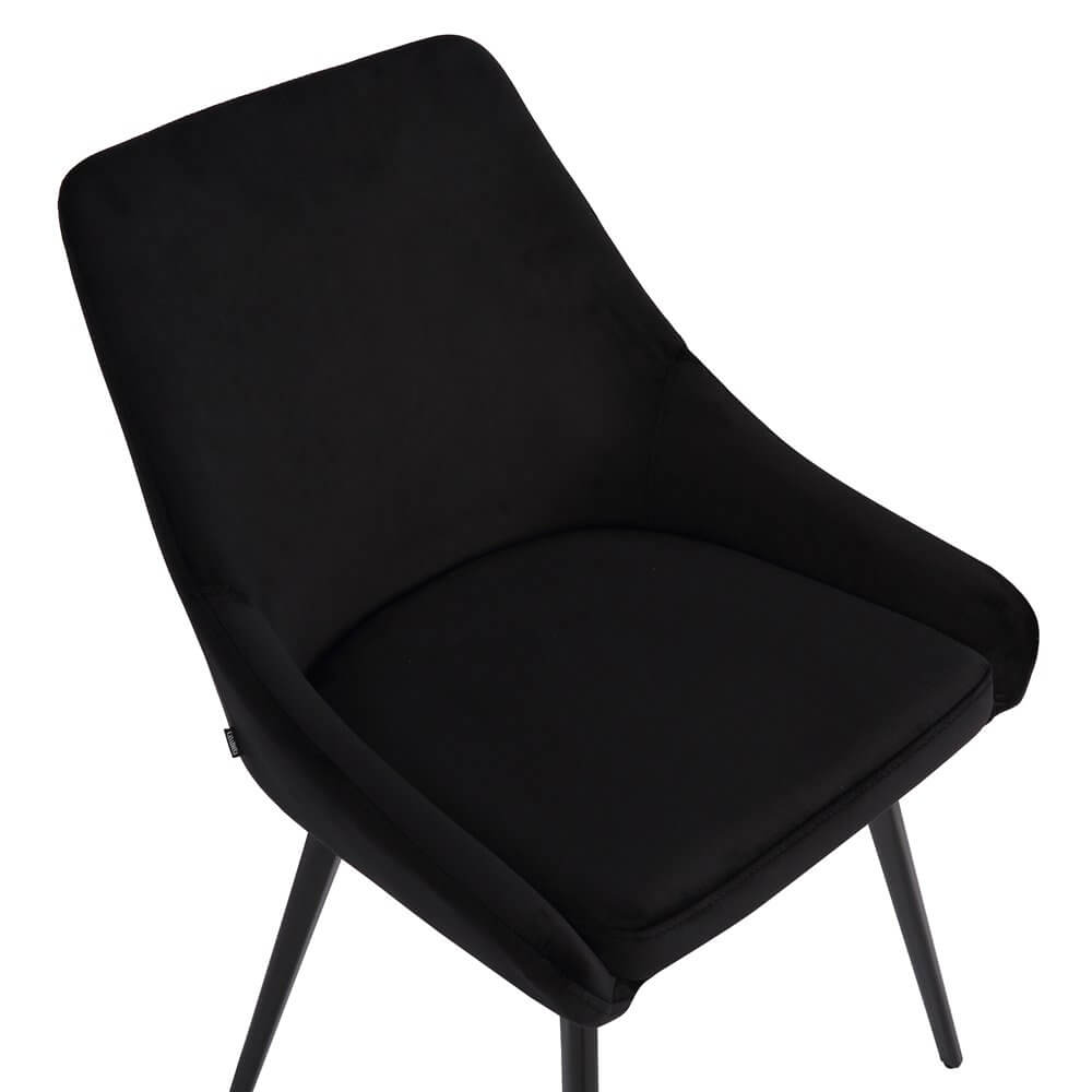 Chesterton | Modern Commercial Velvet Dining Chairs | Set Of 2 | Black