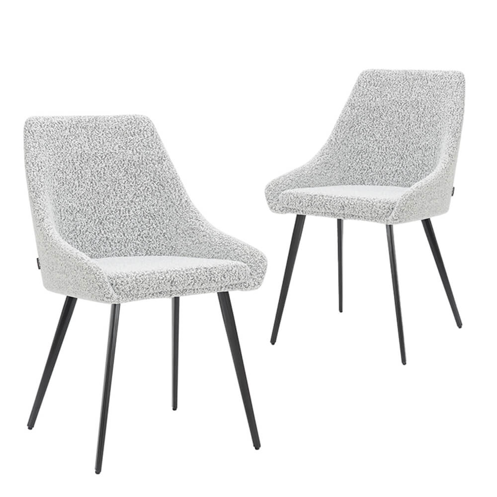 Chesterton | Modern Fabric Dining Chairs | Set Of 2 | Black & White