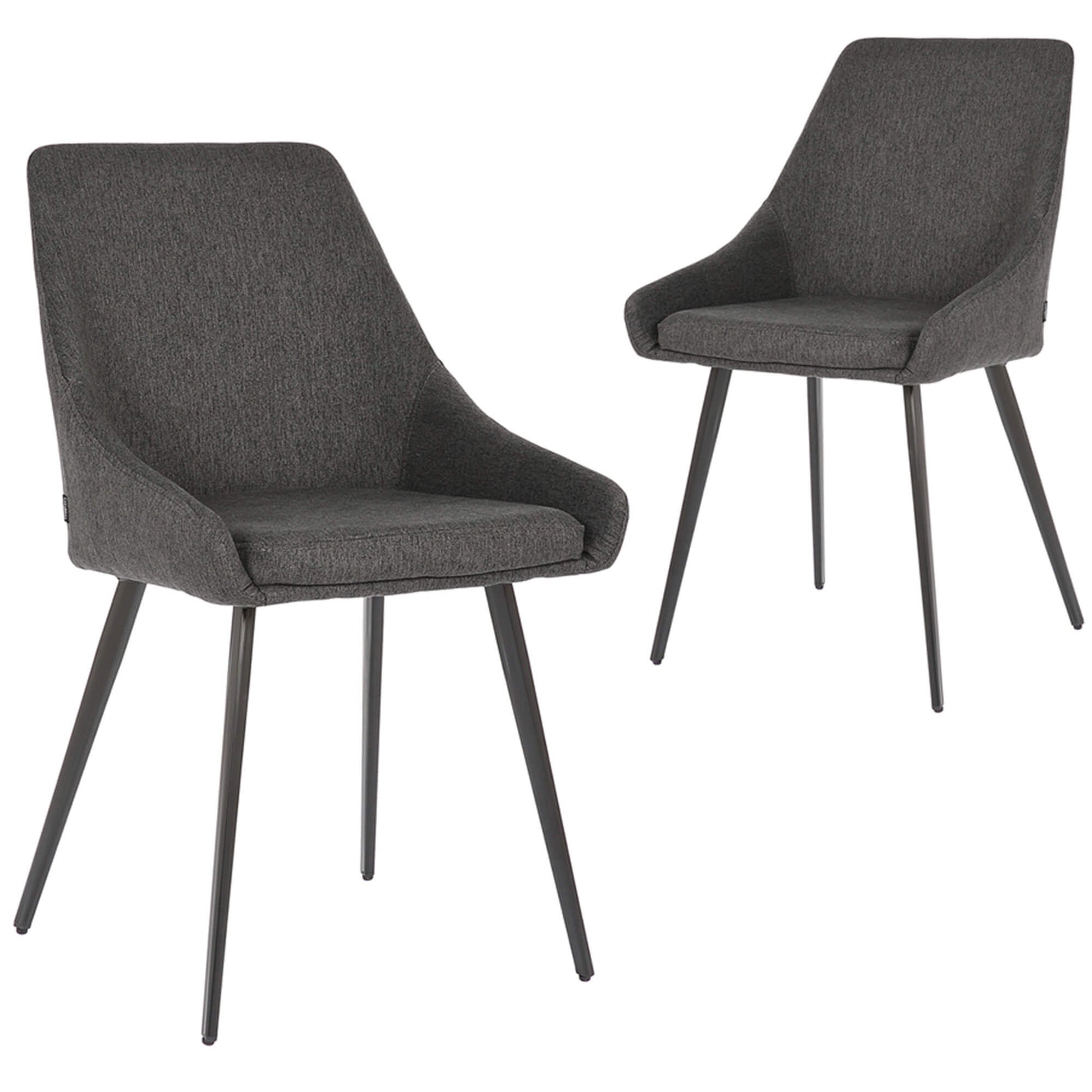 Chesterton | Stain Resistant Waterproof Fabric Dining Chairs | Set Of 2 | Dark Grey