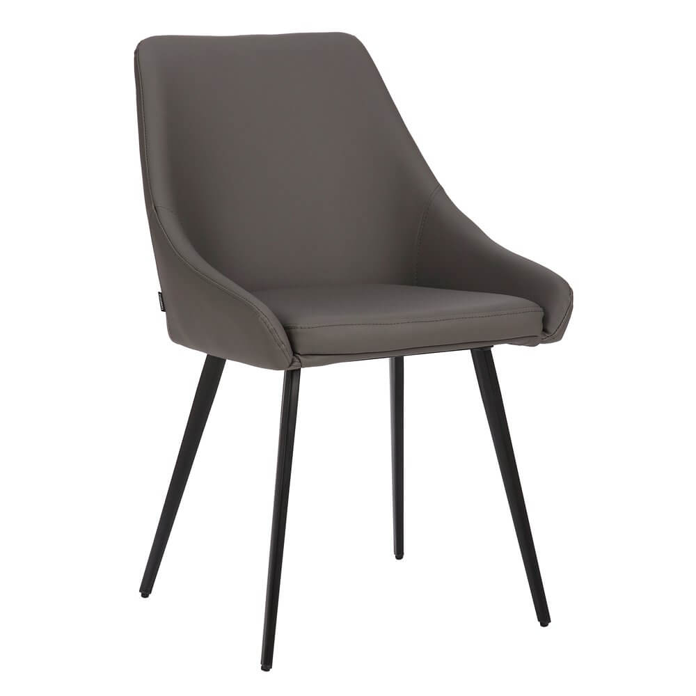 Chesterton | Modern PU Leather Dining Chairs | Set Of 2 | Dark Grey