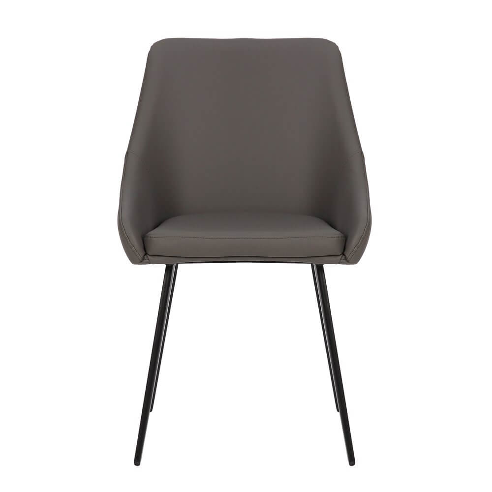 Chesterton | Modern PU Leather Dining Chairs | Set Of 2 | Dark Grey