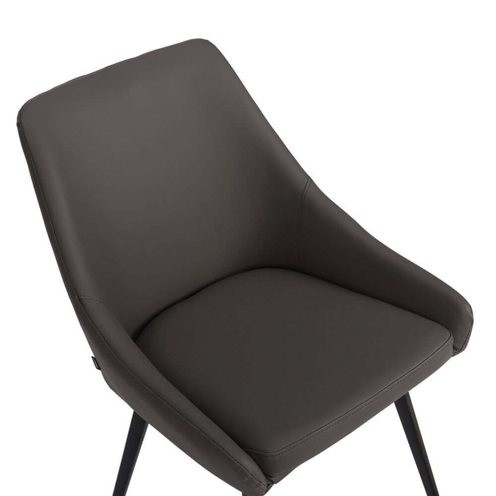 Chesterton | Modern PU Leather Dining Chairs | Set Of 2 | Dark Grey