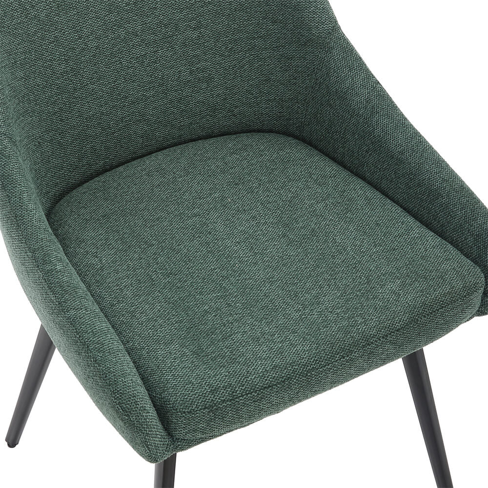 Chesterton | Stain Resistant Waterproof Fabric Dining Chairs | Set Of 2 | Green