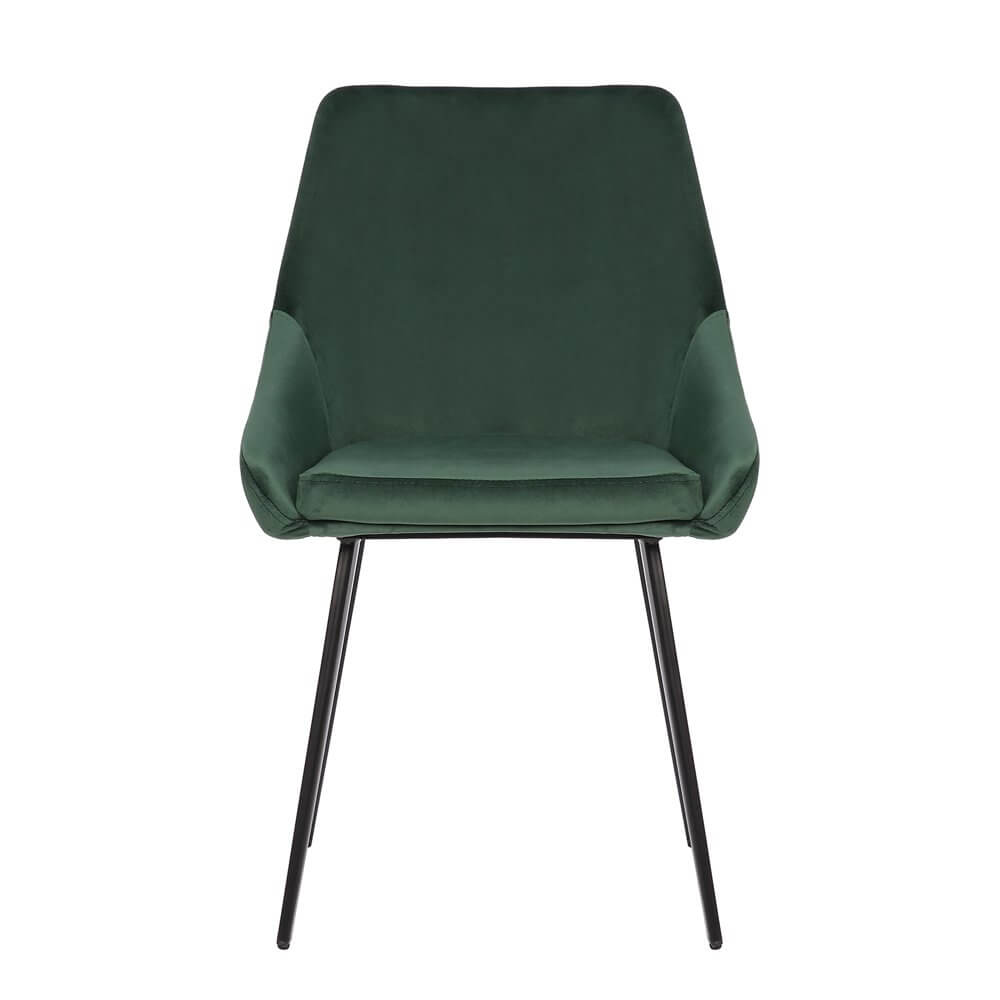 Chesterton | Modern Commercial Velvet Dining Chairs | Set Of 2 | Green