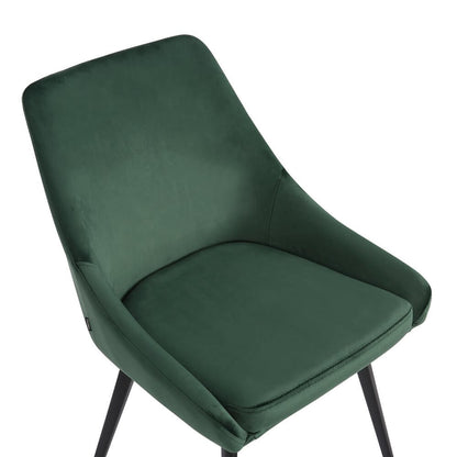 Chesterton | Modern Commercial Velvet Dining Chairs | Set Of 2 | Green