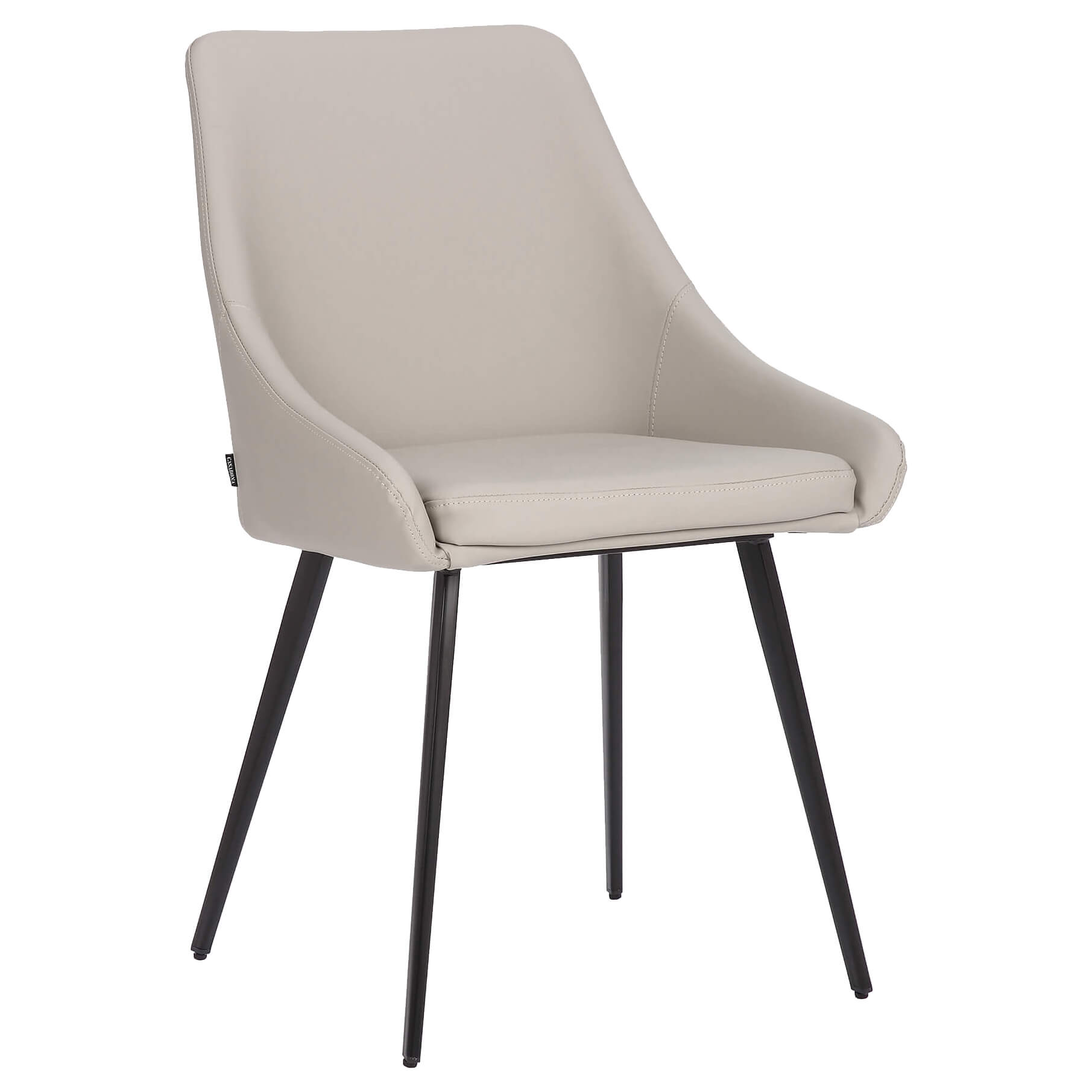 Chesterton | Modern PU Leather Dining Chairs | Set Of 2 | Light Grey