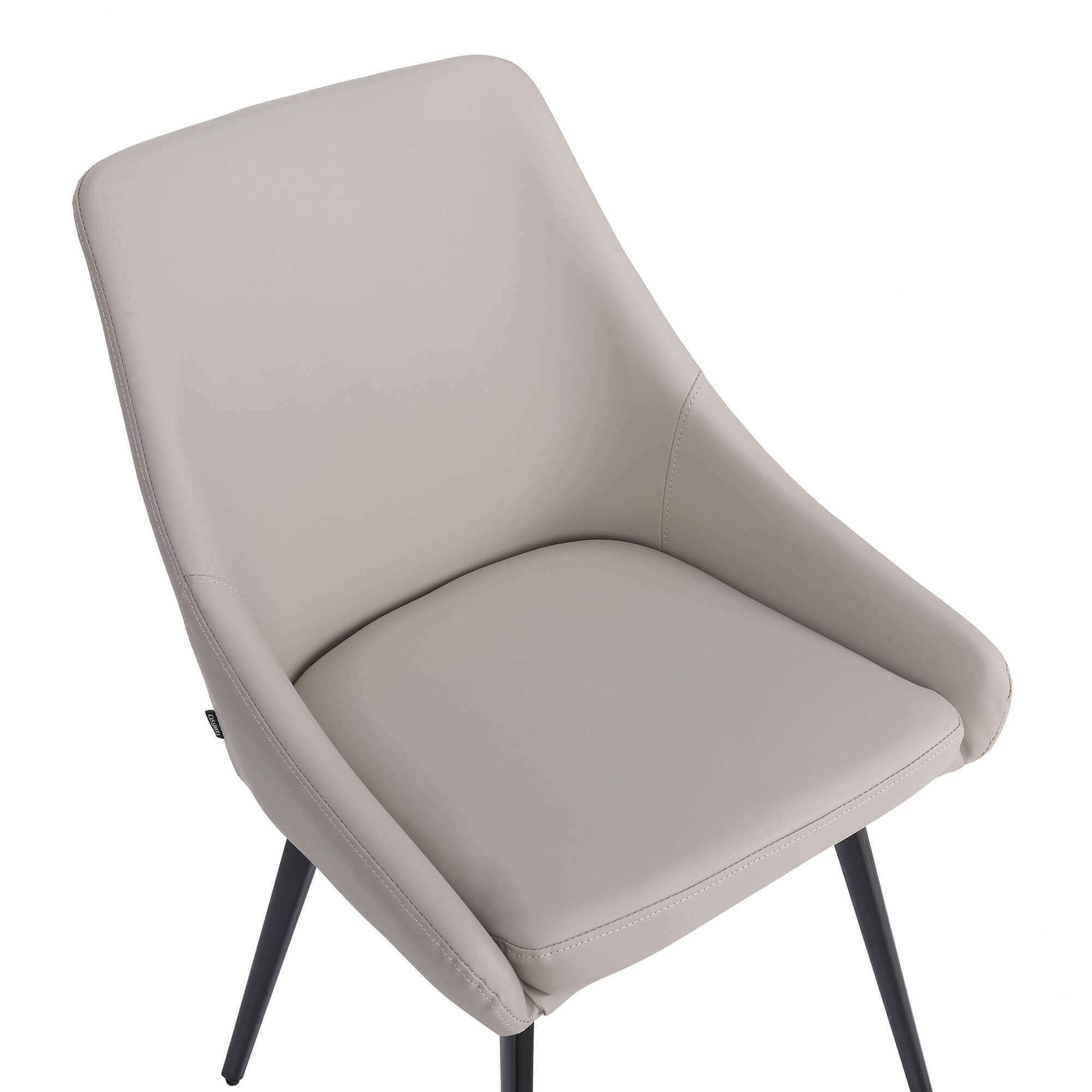 Chesterton | Modern PU Leather Dining Chairs | Set Of 2 | Light Grey