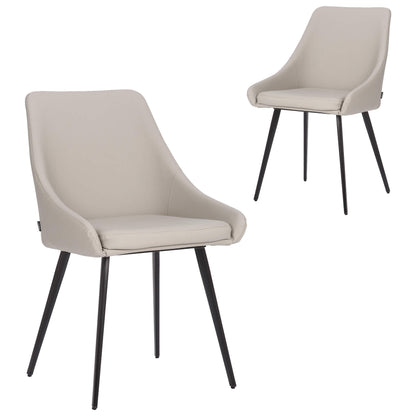 Chesterton | Modern PU Leather Dining Chairs | Set Of 2 | Light Grey