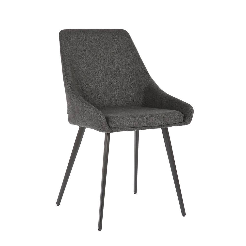 Chesterton | Stain Resistant Waterproof Fabric Dining Chairs | Set Of 2 | Charcoal