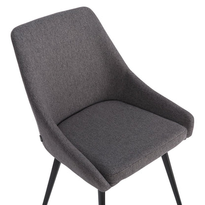 Chesterton | Stain Resistant Waterproof Fabric Dining Chairs | Set Of 2 | Dark Grey