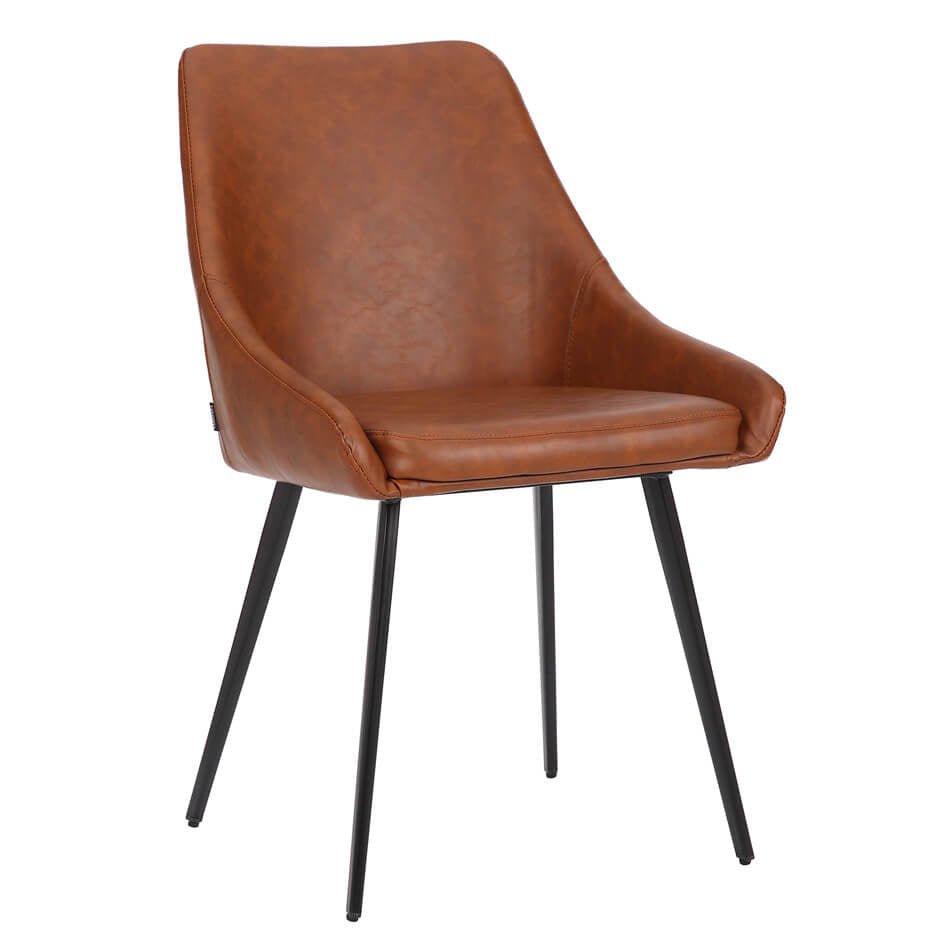 Chesterton | Modern PU Leather Dining Chairs | Set Of 2 | Tan