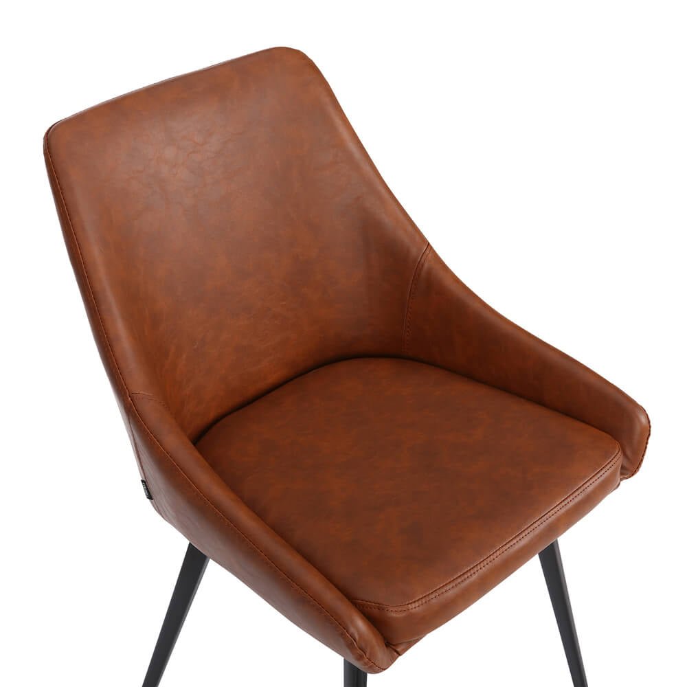 Chesterton | Modern PU Leather Dining Chairs | Set Of 2 | Tan