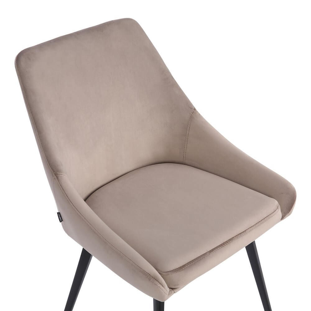Chesterton | Modern Commercial Velvet Dining Chairs | Set Of 2 | Taupe