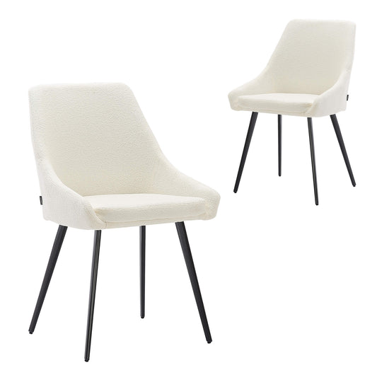 Chesterton | Commercial Stain Resistant Waterproof Fabric Dining Chairs | Set Of 2 | Cream